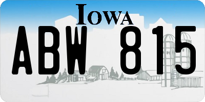 IA license plate ABW815