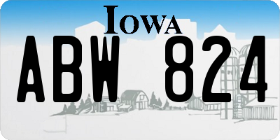 IA license plate ABW824