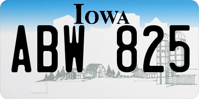 IA license plate ABW825
