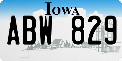 IA license plate ABW829