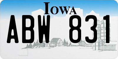 IA license plate ABW831