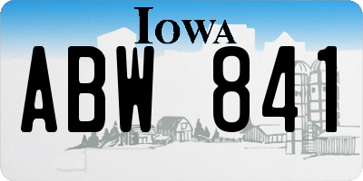 IA license plate ABW841