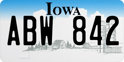 IA license plate ABW842