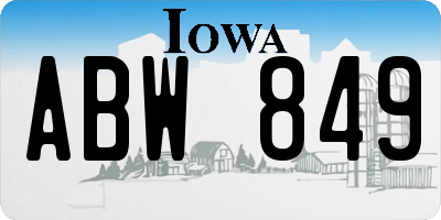 IA license plate ABW849