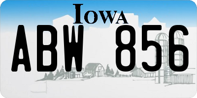 IA license plate ABW856