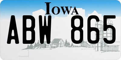 IA license plate ABW865