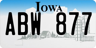 IA license plate ABW877