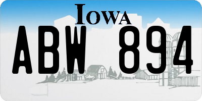 IA license plate ABW894