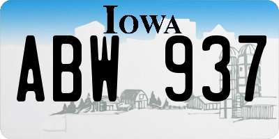 IA license plate ABW937