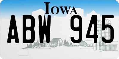 IA license plate ABW945