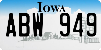 IA license plate ABW949