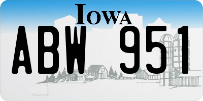 IA license plate ABW951