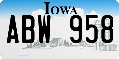 IA license plate ABW958