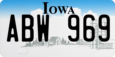 IA license plate ABW969