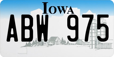 IA license plate ABW975