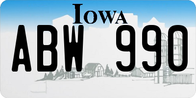 IA license plate ABW990