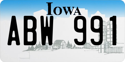 IA license plate ABW991