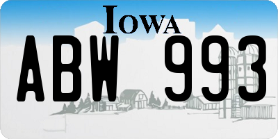 IA license plate ABW993