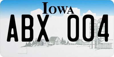 IA license plate ABX004