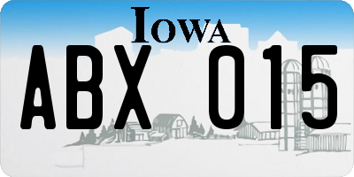 IA license plate ABX015