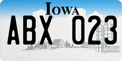 IA license plate ABX023