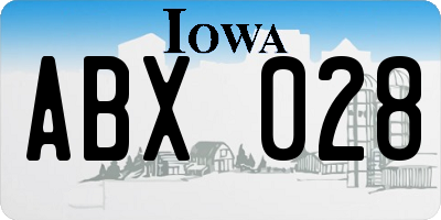 IA license plate ABX028