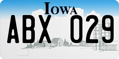 IA license plate ABX029
