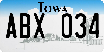IA license plate ABX034