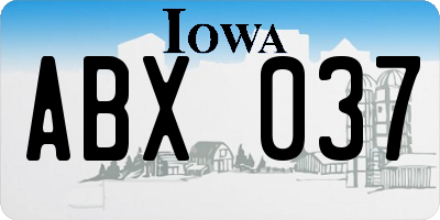 IA license plate ABX037