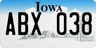 IA license plate ABX038