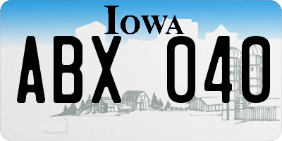 IA license plate ABX040