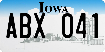 IA license plate ABX041