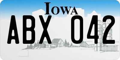IA license plate ABX042