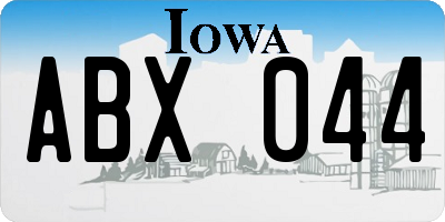 IA license plate ABX044