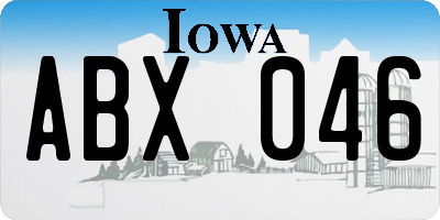 IA license plate ABX046