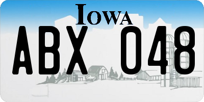 IA license plate ABX048