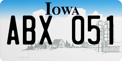 IA license plate ABX051