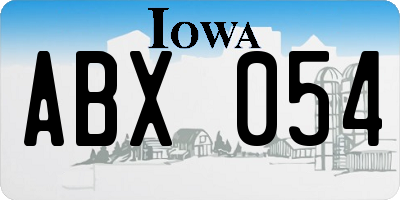 IA license plate ABX054