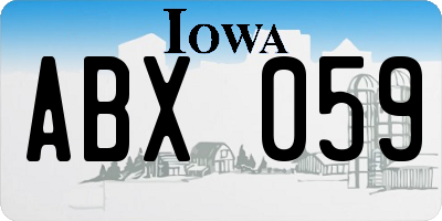 IA license plate ABX059