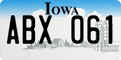 IA license plate ABX061