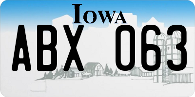 IA license plate ABX063