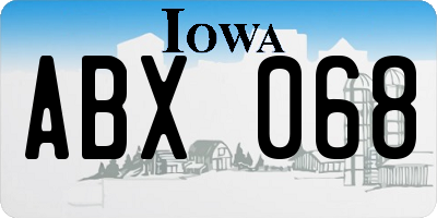 IA license plate ABX068