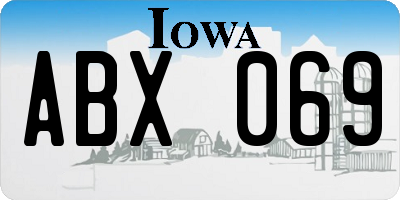 IA license plate ABX069