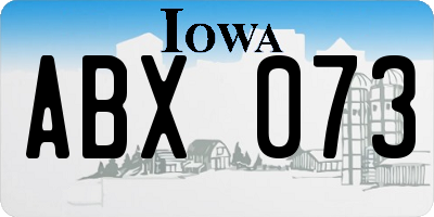 IA license plate ABX073
