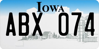 IA license plate ABX074