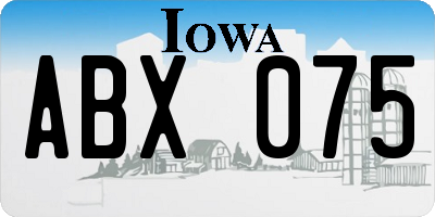 IA license plate ABX075