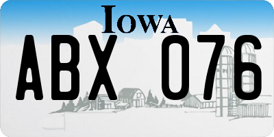 IA license plate ABX076