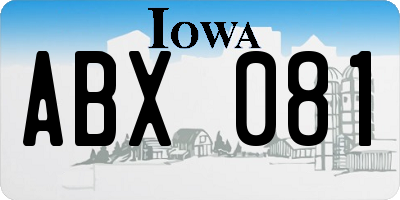 IA license plate ABX081