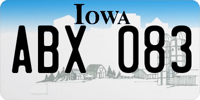 IA license plate ABX083