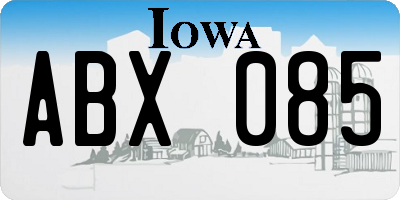 IA license plate ABX085